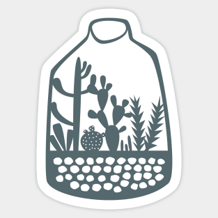 Terrarium Cactus and Succulent Houseplants Sticker